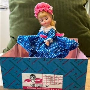Madame Alexander Miss Muffet Doll in Blue and Pink in original box.